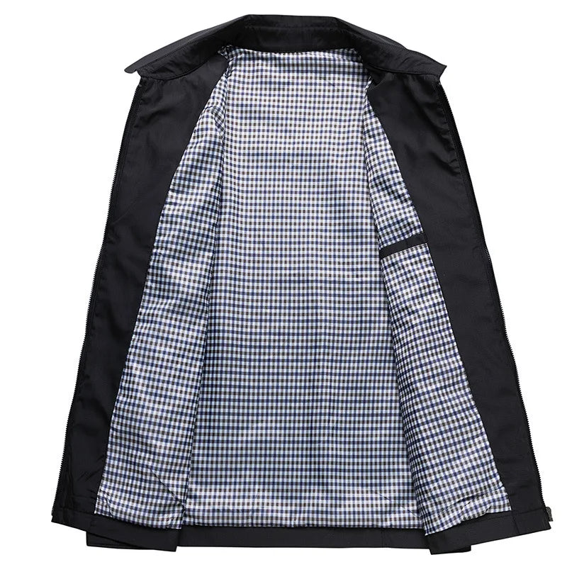 Liam – Lightweight Jacket with Fold-Over Collar and Zipper Closure