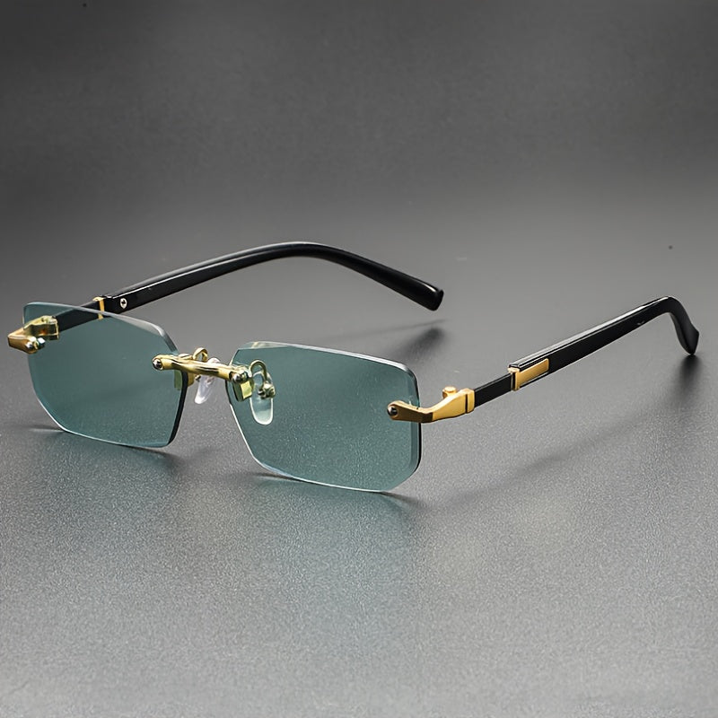 Auren – Square Rimless Glasses With Stainless Steel Temples