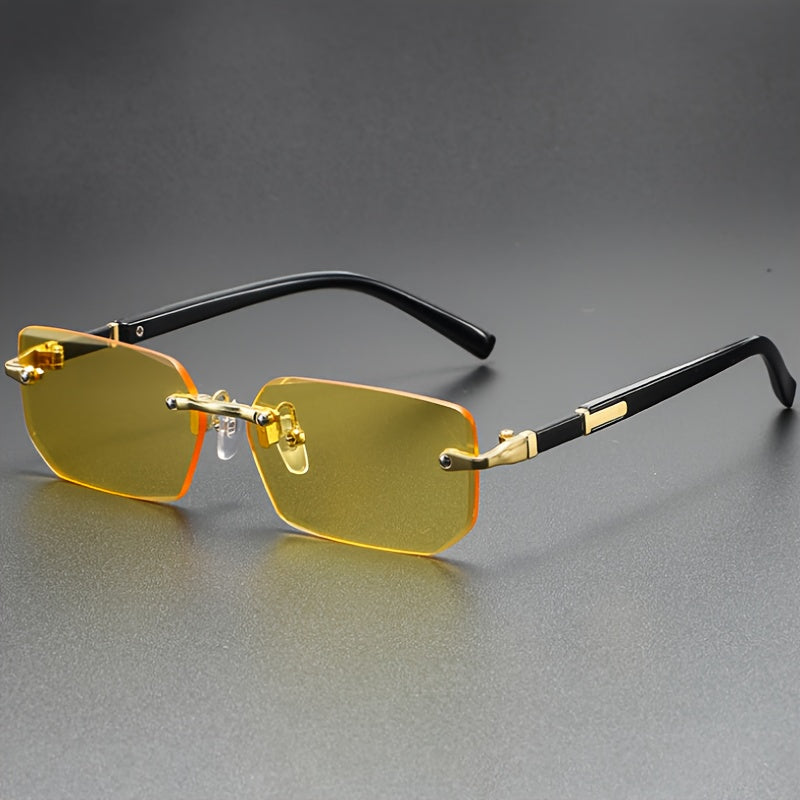 Auren – Square Rimless Glasses With Stainless Steel Temples