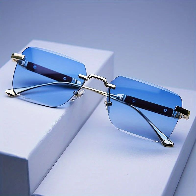 Lorenzo – Rimless Metal Sunglasses With Gradient Polycarbonate Lenses