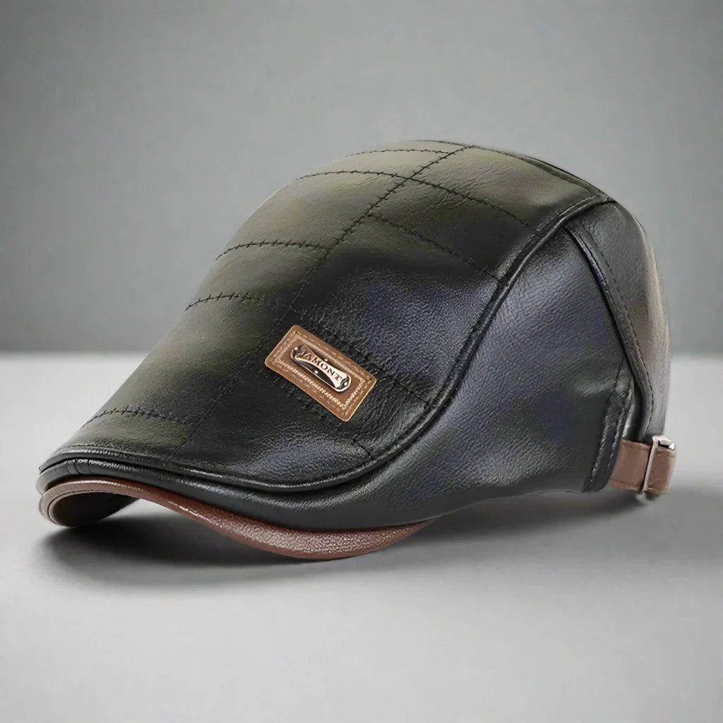 Hector – Beret With PU Leather Finish and Adjustable Closure