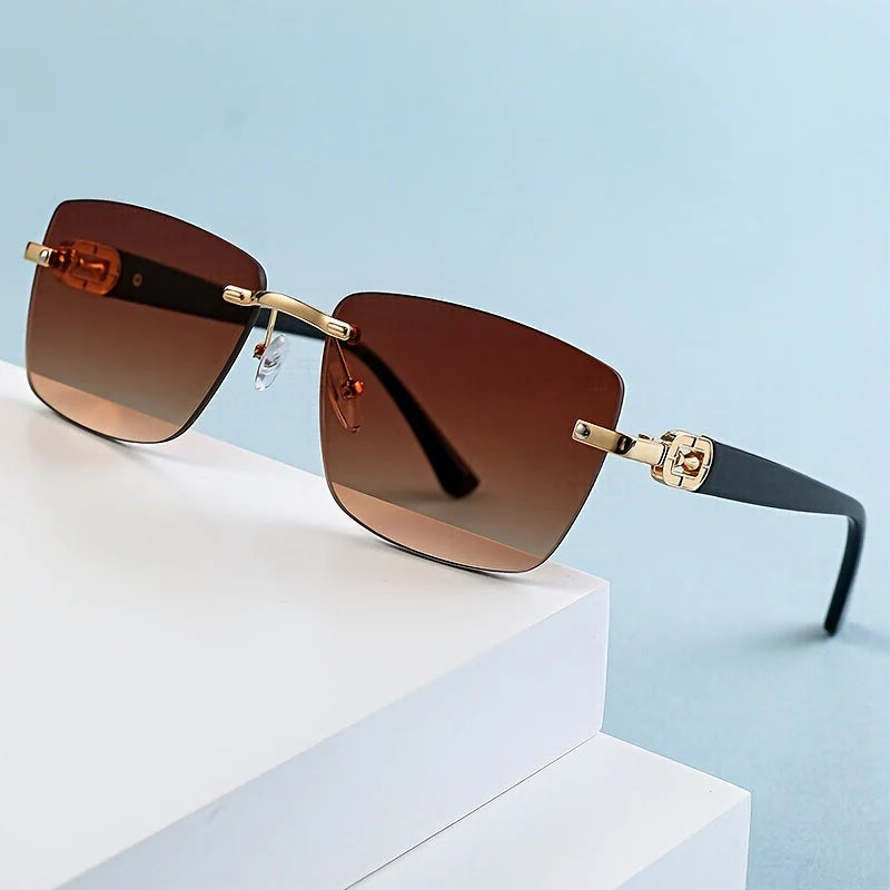 Elias – Sunglasses With Rimless Square Frame And Lightweight Alloy