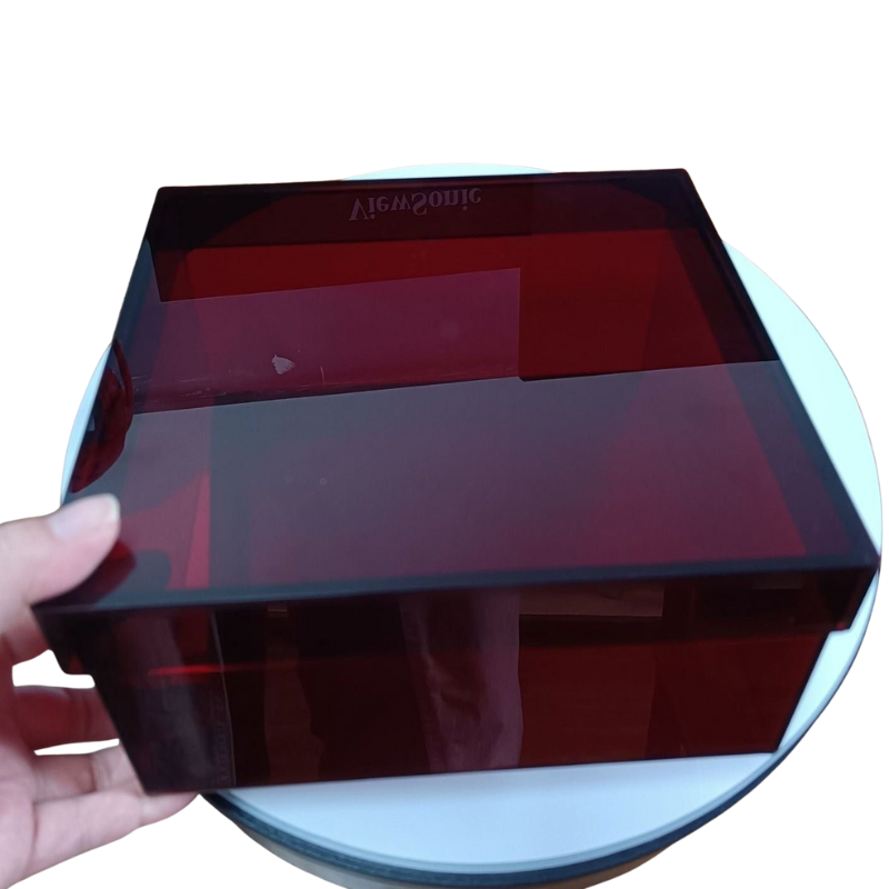 ClearNest – Acrylic Storage Box with Colorful Lid and Stackable Design