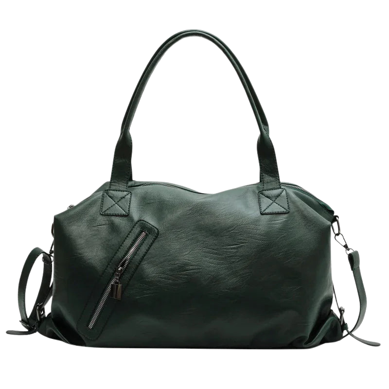 Sabina - Leather Tote Bag with Multiple Pockets and Zipper Closure