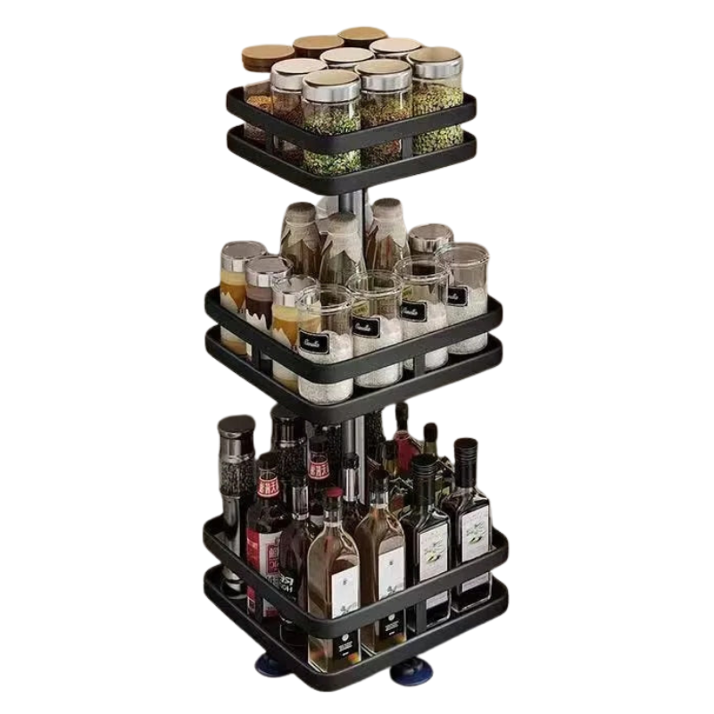 SpaceCraft – 360° Rotating Multifunctional Storage Rack with Adjustable Tiers