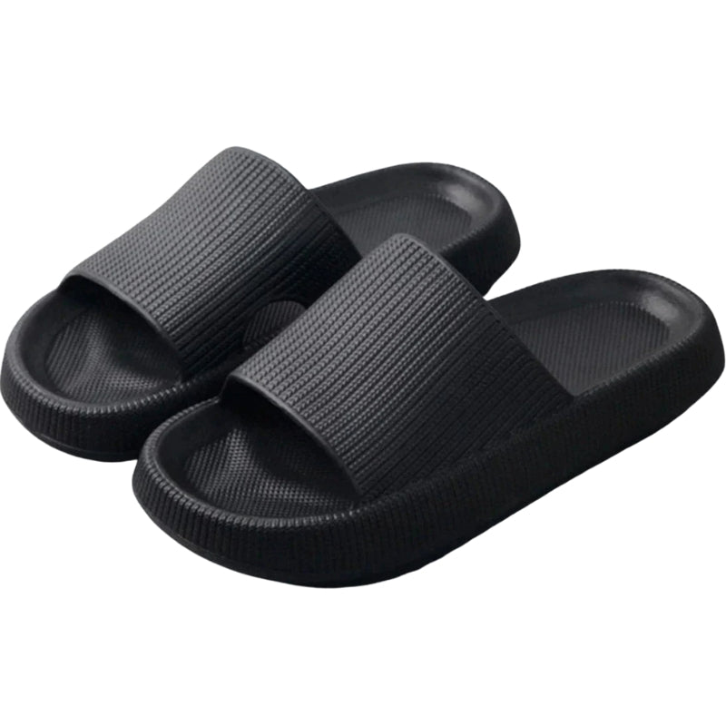 Lina – Open Slippers with Thick Flat Sole and Lightweight Design