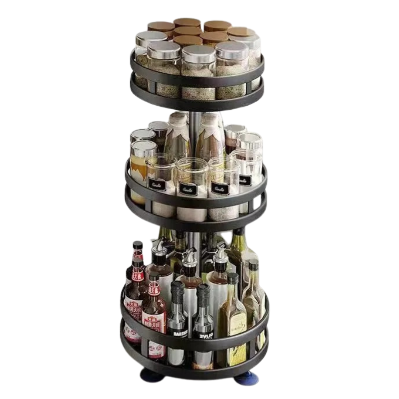 SpaceCraft – 360° Rotating Multifunctional Storage Rack with Adjustable Tiers