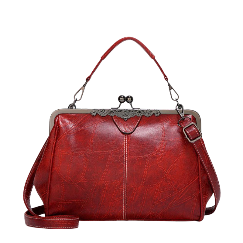 Yvaine – Handbag with Clip Handle, Kiss Lock Closure, and Adjustable Strap