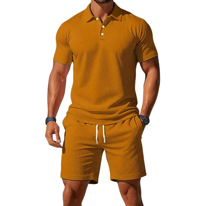 Daniel – Two-Piece Summer Set with Short-Sleeve Shirt and Drawstring Shorts