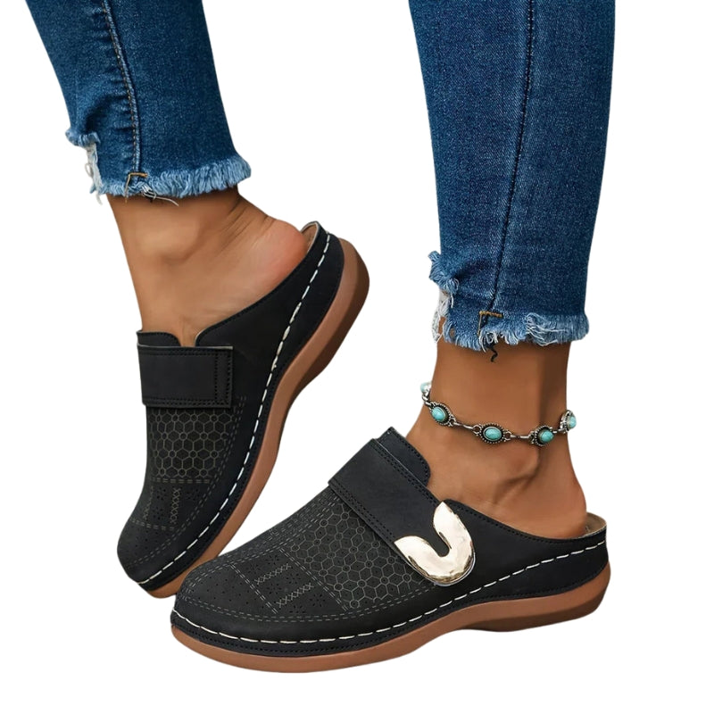 Vera – Backless Slip On Clogs with Round Toe and Breathable Upper