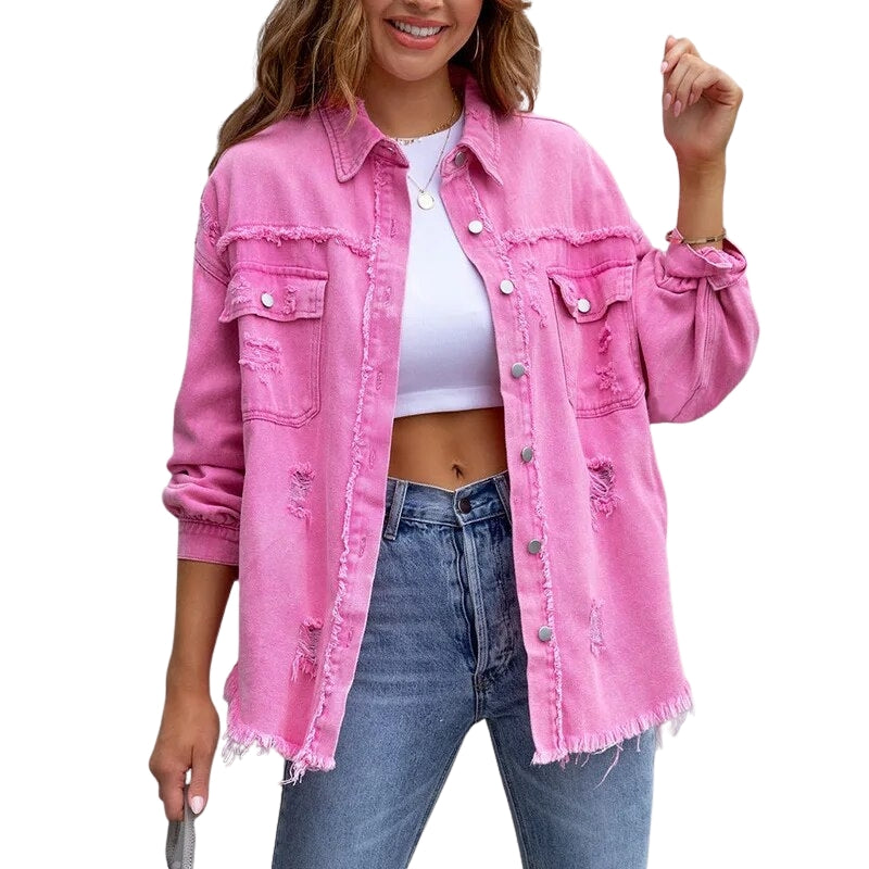 Olivia – Button-Up Coat with Long Sleeves and Pockets