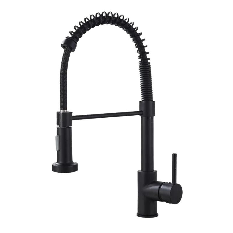 AquaForge – Matte Black Kitchen Faucet with 360° Swivel Spout and Dual Spray Head