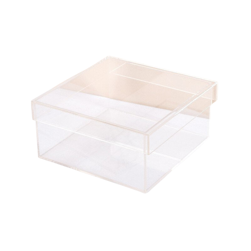 ClearNest – Acrylic Storage Box with Colorful Lid and Stackable Design