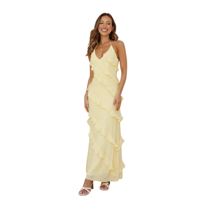 Addison – Lightweight Maxi Dress with Spaghetti Straps and Ruffles