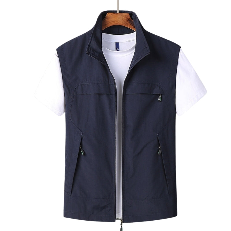 Jackson – Lightweight Utility Vest with Zip Pockets and Stand Collar