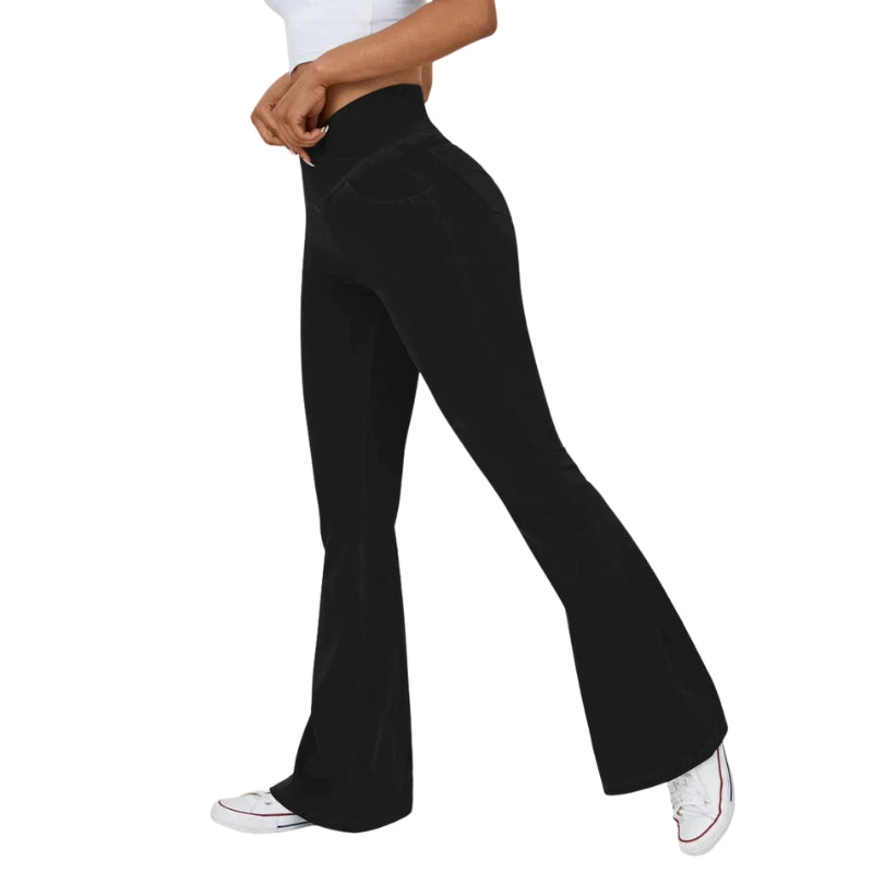 Aria – High Waist Flared Jeans with Crossing Waistband
