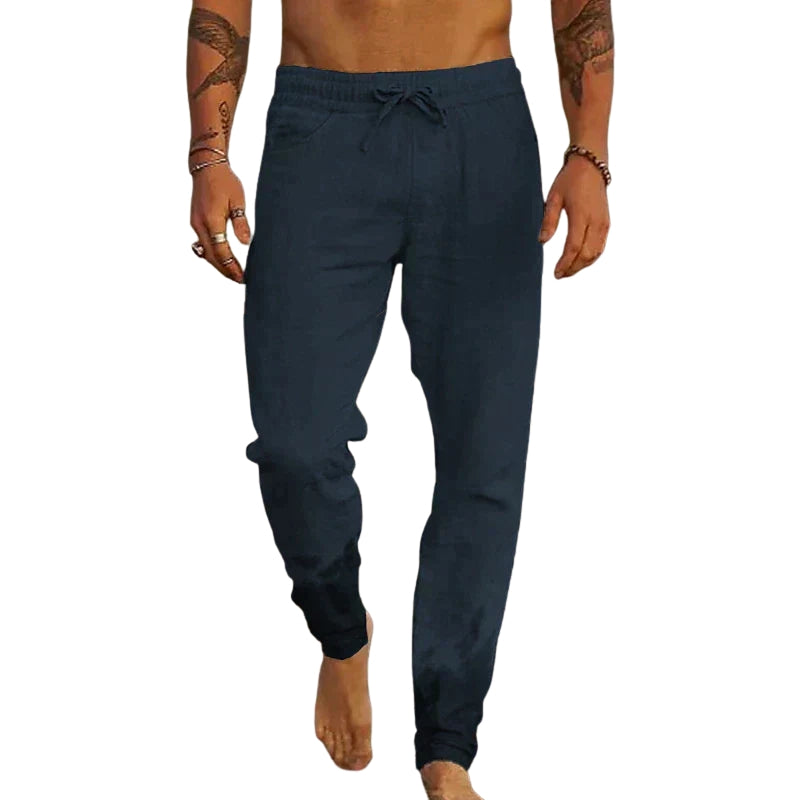 Michael – Loose Trousers with Elastic Waistband and Drawstring and Pockets
