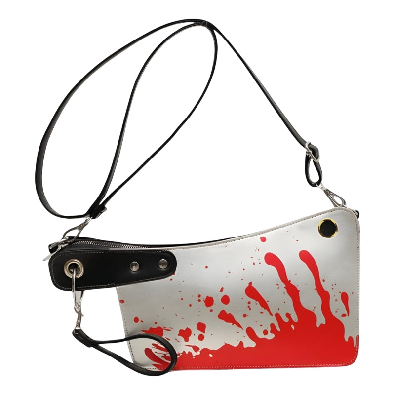 ShadowLuxe - Halloween Shoulder Bag With Splatter Design And Adjustable Strap