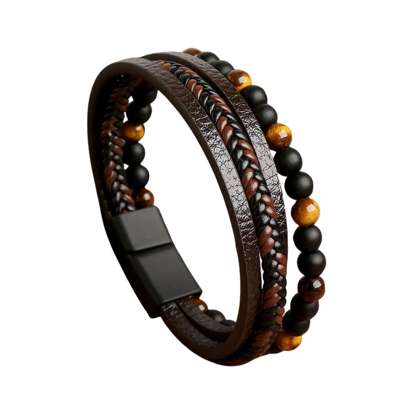 MenStyle – 4-Piece Bracelet Set With Pearl Band and Magnetic Clasp