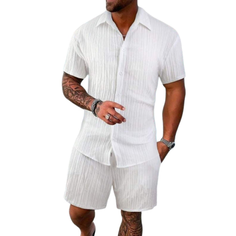 Adrian – Coordinated Two-Piece Set with Short Sleeve Shirt and Relaxed Shorts