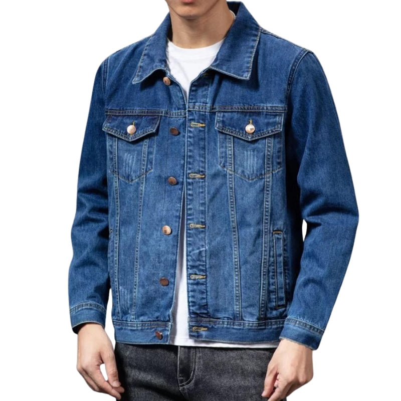 Leon – Long Sleeve Denim Jacket with Buttons and Pockets