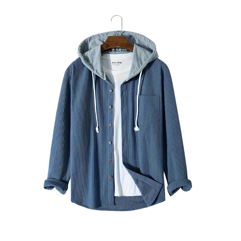 Orvien – Waffle Pattern Shirt Jacket with Button Closure