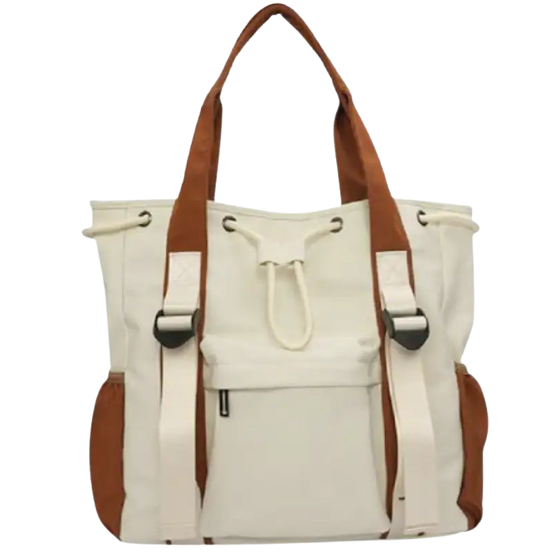 Dahlia - Leather Handbag with Adjustable Shoulder Strap and Side Pocket