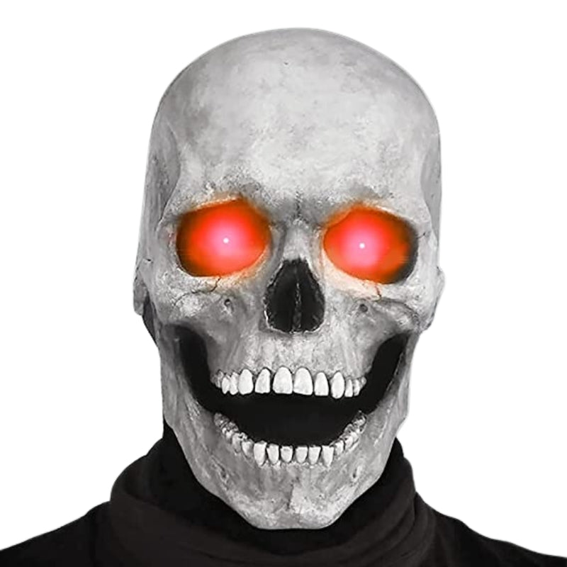 SkullMask – Full Latex Costume Mask with Glowing Eyes for Seasonal Use