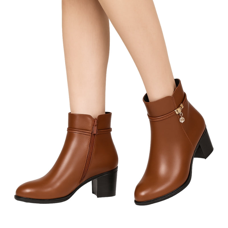 Sabine – Pointed Toe Ankle Boots with Side Zip