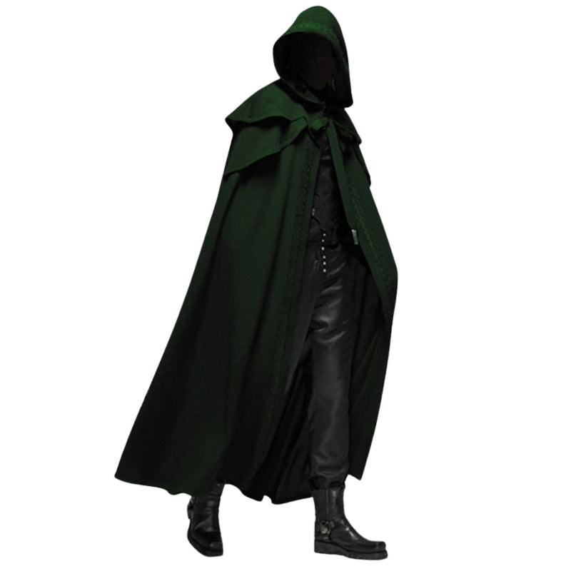 ShadowCrest – Long Coat with Pointed Hood for Costumes and Layered Outfits