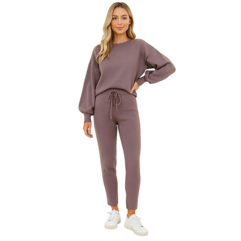 Emery – Two Piece Set with Long Sleeve Top and Jogger Pants