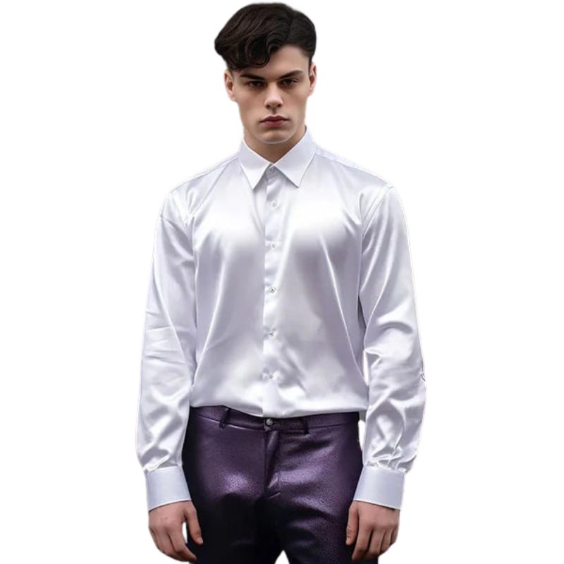 Jack – Slim Fit Long Sleeve Shirt with Button Closure and Stylish Lapel Collar