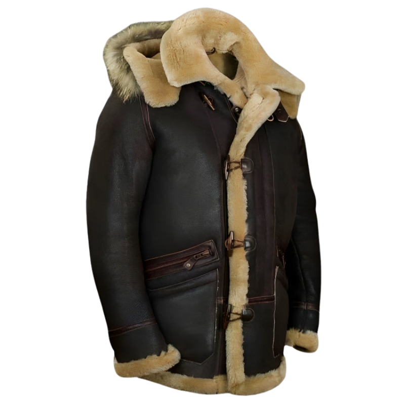 Javero – Sheepskin Jacket With Collar and Front Zip