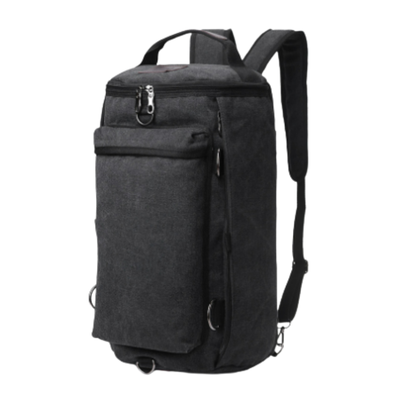Leontis – Canvas Backpack with Multiple Zippered Pockets and Adjustable Straps