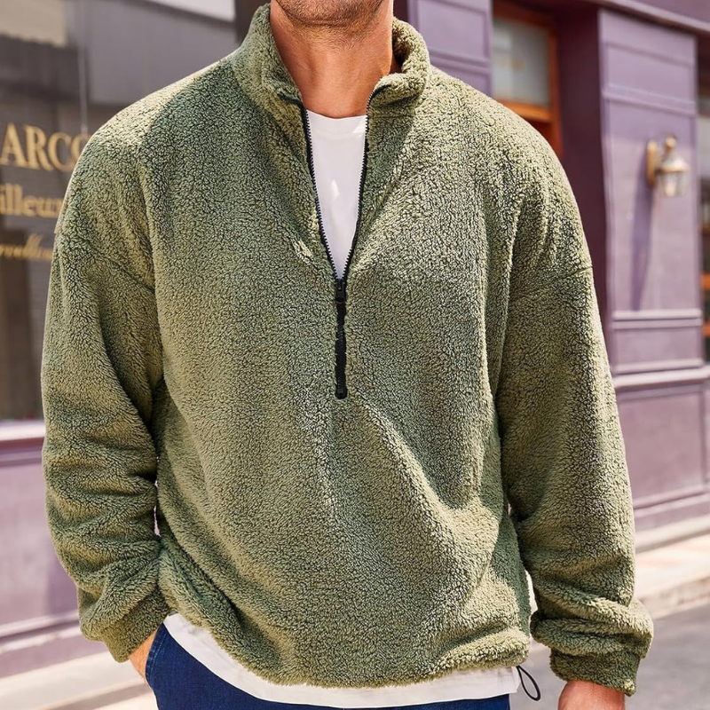 Maximilian – Fleece Sweater With Round Neck and Long Sleeves