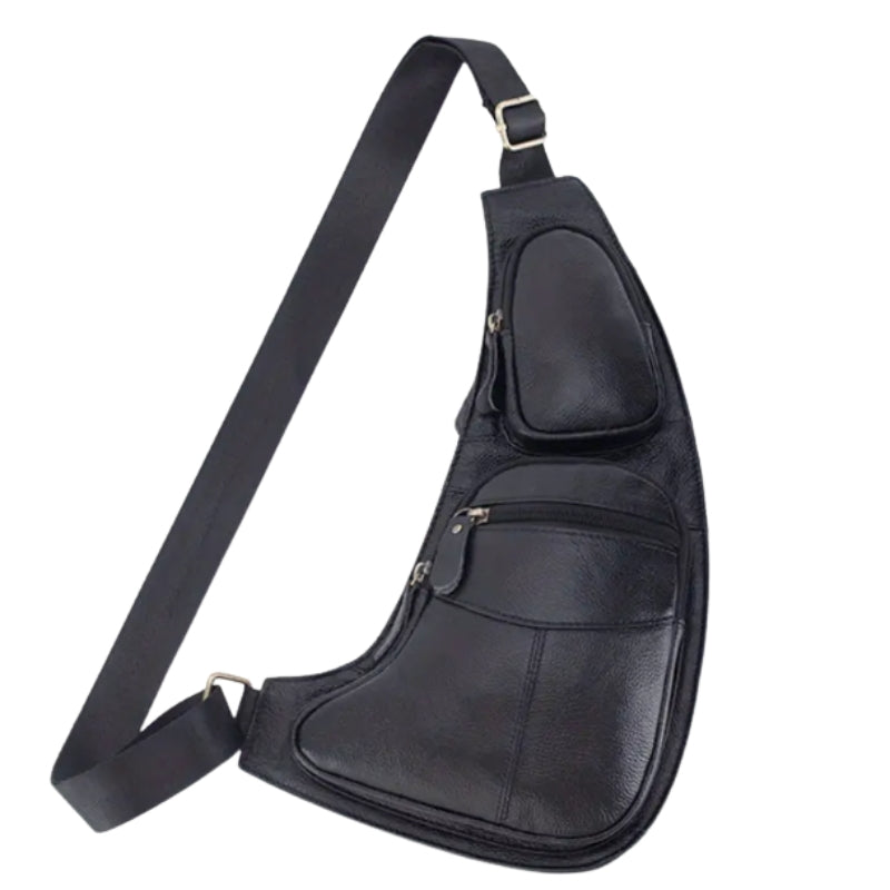 Nerian – Leather Shoulder Bag with Zipper Closure and Adjustable Strap