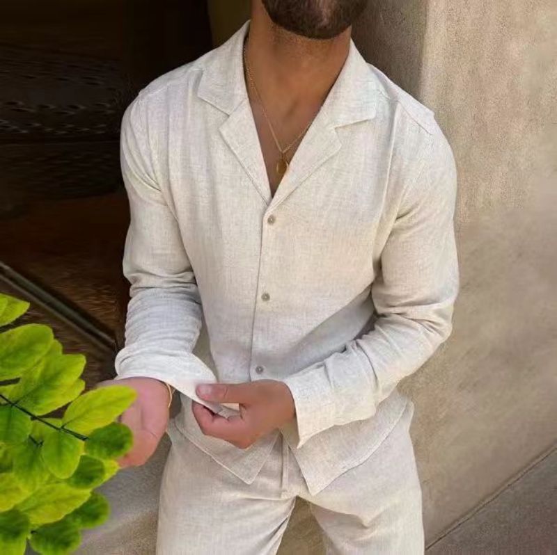 Thomas – Two Piece Set with Long Sleeve Shirt and Straight Fit Pants