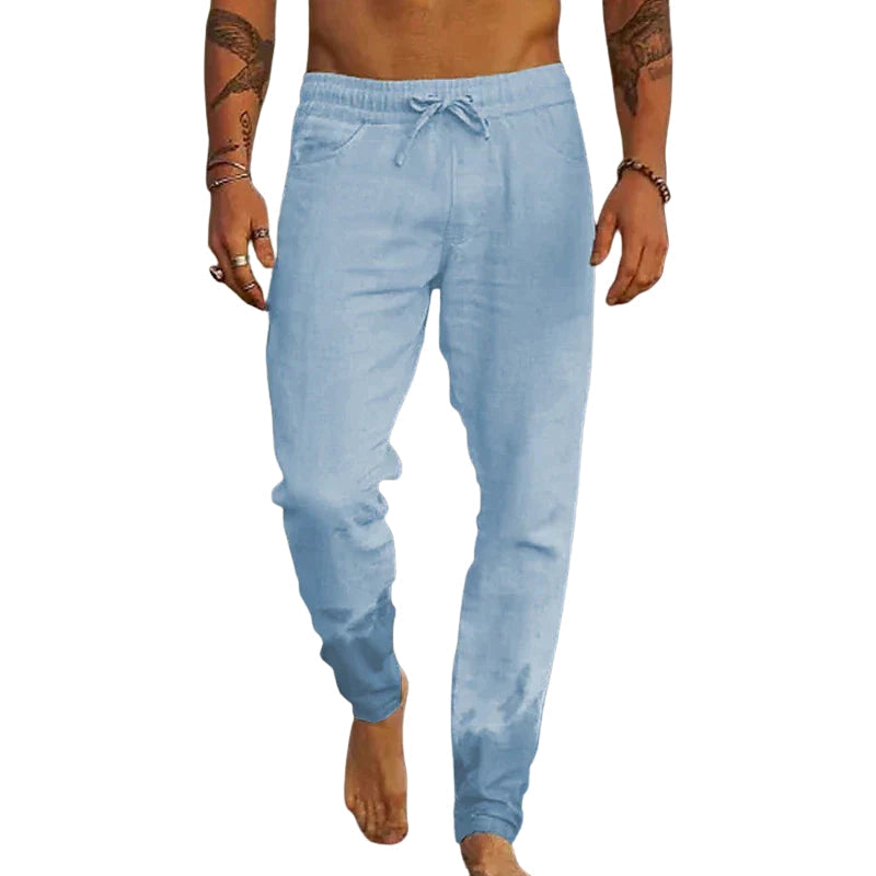 Michael – Loose Trousers with Elastic Waistband and Drawstring and Pockets