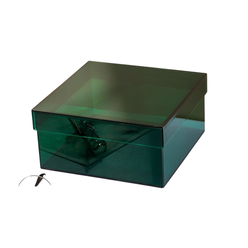 ClearNest – Acrylic Storage Box with Colorful Lid and Stackable Design