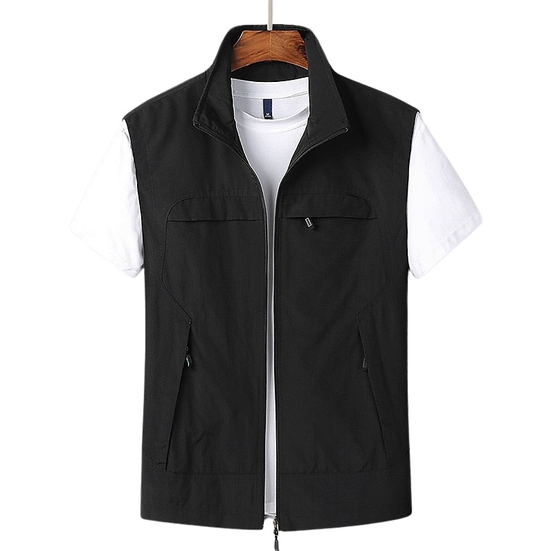Jackson – Lightweight Utility Vest with Zip Pockets and Stand Collar