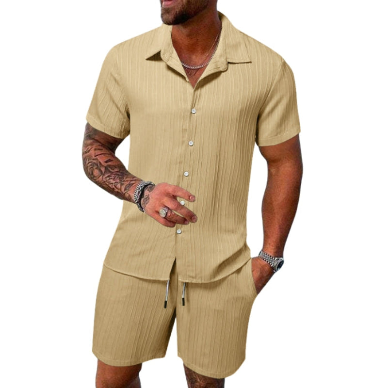 Adrian – Coordinated Two-Piece Set with Short Sleeve Shirt and Relaxed Shorts