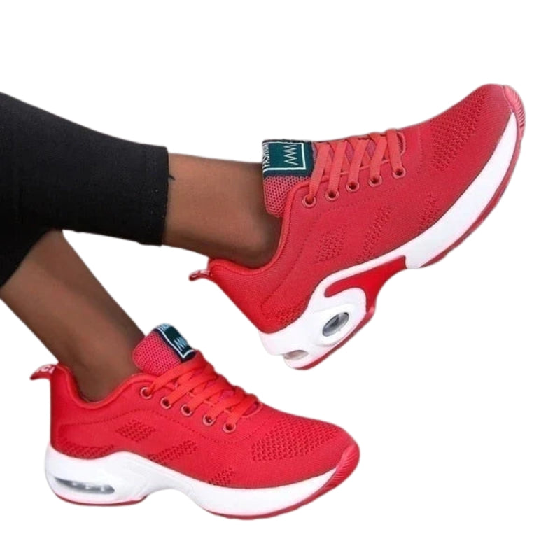 Lena – Breathable Lace-Up Sneakers with Mesh Upper and Cushioned Sole