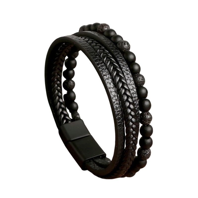 MenStyle – 4-Piece Bracelet Set With Pearl Band and Magnetic Clasp