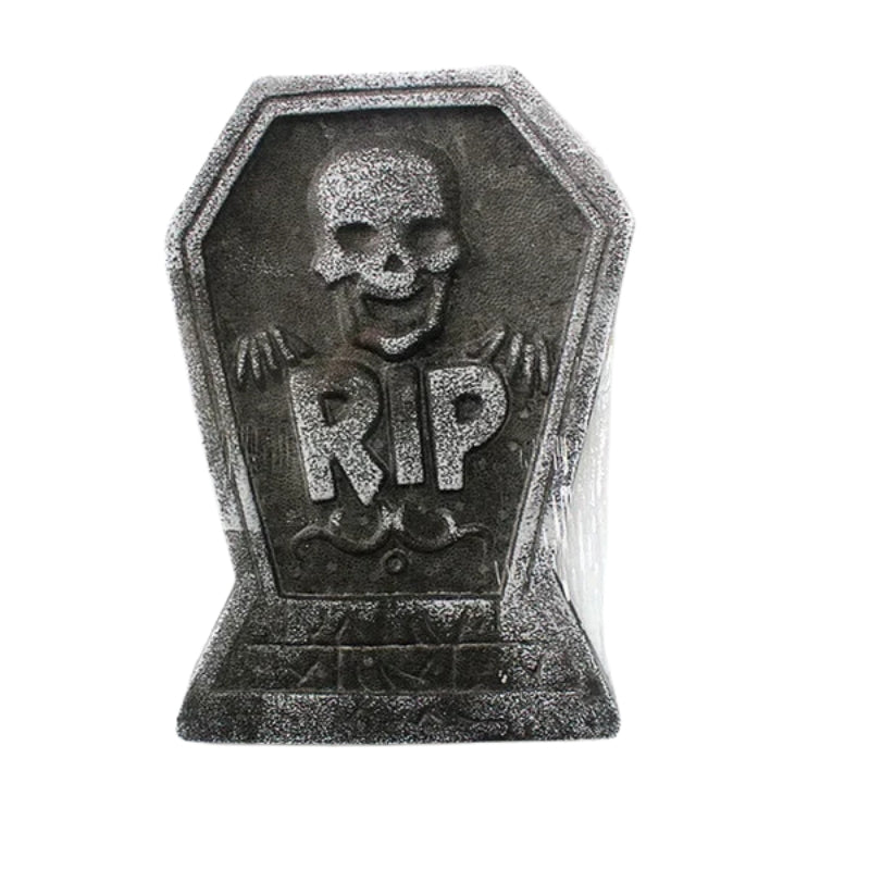 GraveGlow – Foam Gravestone Decoration with a Weathered Stone Look for Halloween