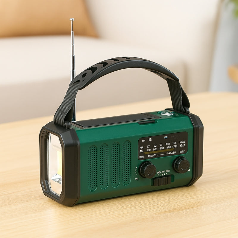 EcoWave – Solar and Hand Crank AM/FM Weather Radio with Flashlight