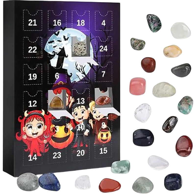 MystiStones – 24-Day Halloween Countdown Calendar with Mystery Stones and Mini Treasures