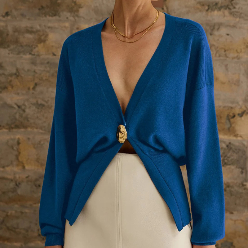 Helena – Knit Cardigan With Button Closure and Long Sleeves
