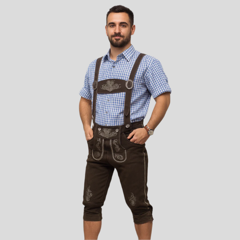 Gabriel – Mid-length pants with printed details and pockets
