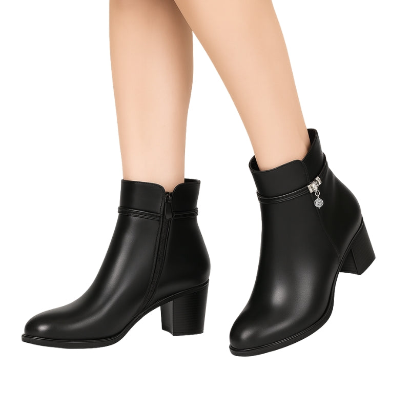 Sabine – Pointed Toe Ankle Boots with Side Zip