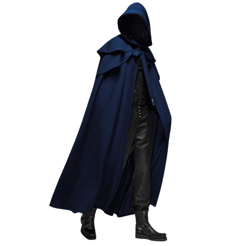 ShadowCrest – Long Coat with Pointed Hood for Costumes and Layered Outfits